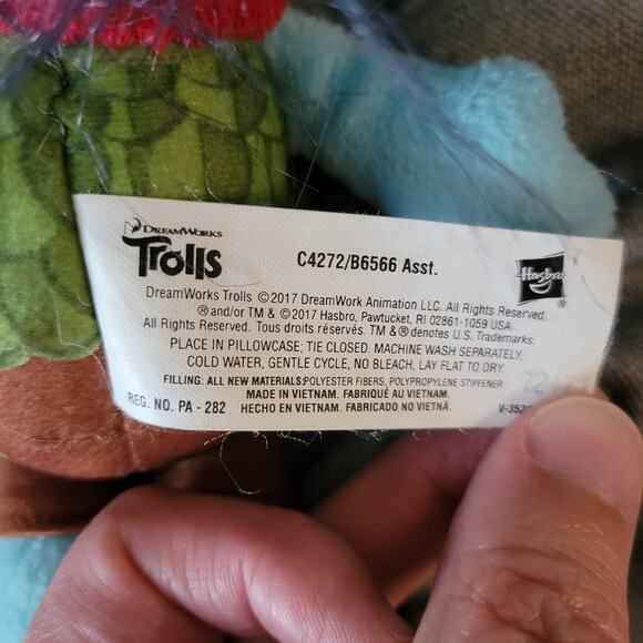 Dreamworks Trolls World Tour Branch 10" Plush with Vest and Red Scarf - Picture 3 of 6